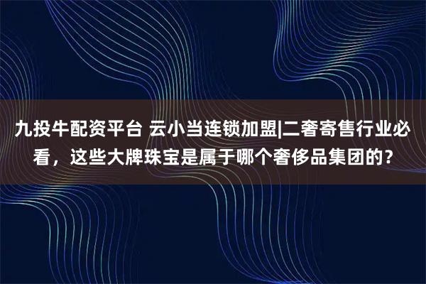 九投牛配资平台 云小当连锁加盟|二奢寄售行业必看，这些大牌珠宝是属于哪个奢侈品集团的？